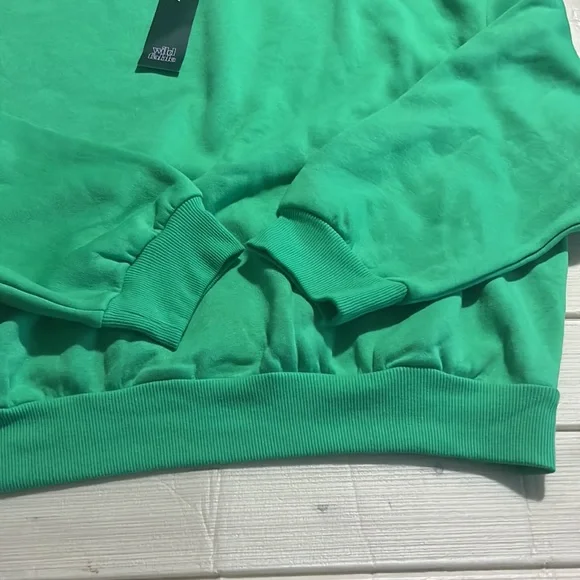 Women’s vibrant green cotton long sleeve crewneck sweatshirts NWT - Picture 5 of 7